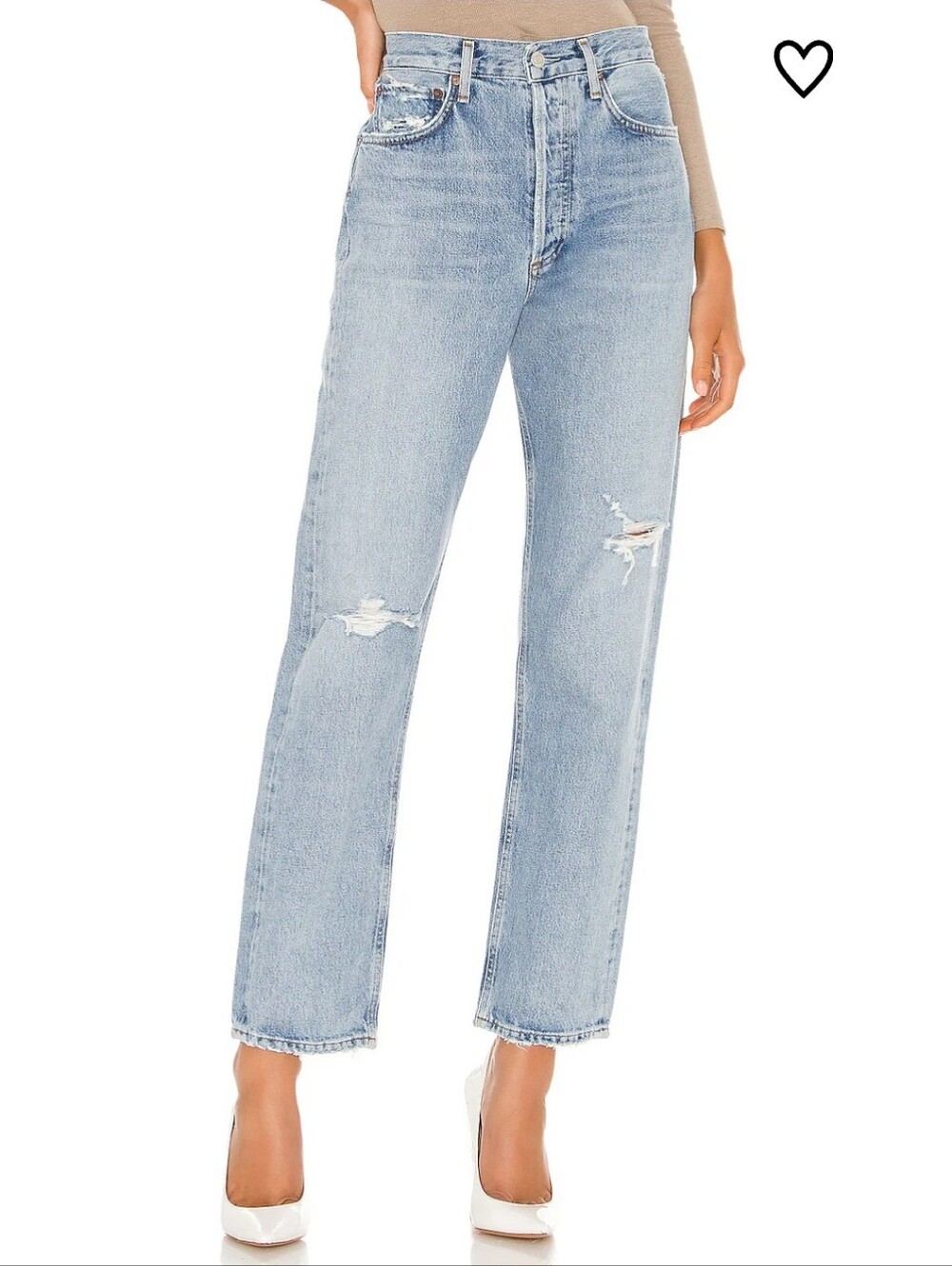 AGOLDE Light Blue Straight Leg Jeans